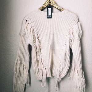 NWT nasty gal tassel at hand fringe sweater